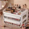 Caja de almacenamiento de cosméticos de gran capacidad a prueba de polvo para escritorio, para lápiz labial y productos de cuidado de la piel, organizador tipo cajón para tocador