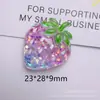 Fresa de Dibujos Animados con Brillo Pegamento de Crema DIY Pasador Goma para el Cabello Flor para Zapatos Colgante para Mochila Escolar Material de Joyería Accesorios de Resina Venta al por Mayor