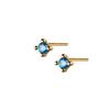 Pendientes de Plata Nalan s925 Simple Diamante Único Fresco Cuatro Garras Diamante Azul Cielo Dormir sin Pendientes G8534