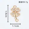 Acessórios de Trevo de Quatro Folhas Pingente Criativo Ponto Duplo de Suspensão Liga de Alumínio Eletrodepositada com Diamante Acessórios de Joias Brincos Pulseira Colar DIY Lote