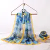 Bufanda de Seda Suave Nueva con Doble Estampado 70*180 Tamaño Grande Bufanda Larga para Mujer, Amigable con la Piel, Transpirable, Tacto de Lujo, Bufanda Chal