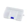 Hebilla Deslizante de PP Caja de Plástico Rectangular Transparente de Cinco Compartimentos No Desmontable Caja de Embalaje para Componentes de Hardware Digital
