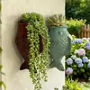 Maceta de Flores Peces Manchados Montada en Pared con Plantas Verdes, Decoración Colgante Simple Estilo Europeo, No Requiere Taladro, Adecuada para Decoración Exterior de Villas