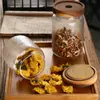 Tarro de Almacenamiento Creativo de Madera de Acacia con Martillo Transparente para Hogar Cocina Almacenamiento Grano Grueso Grano de Café Té Vidrio Tarro Sellado