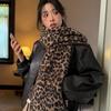 Respeto lodge ~ bufanda de doble cara de imitación de lana de alta calidad con estampado de leopardo para mujer, otoño e invierno, cálida, moderna, fina, para hermana mayor, bufanda retro