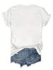 Camiseta Estampada com Padrão de Papai Noel Camiseta Casual com Gola Redonda Todas as Estações.