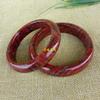 Pulsera de jade de seda dorada de mineral en bruto, pulsera de jade de piedra de sangre de pollo de color brillante con rayas regulares, pulsera de jade de arce rojo