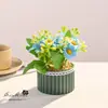 Flores Artificiais 10 Pequenos Bonsais de Rosa Decoração de Casa Flores Artificiais Plantas Verdes Festa de Casamento Decorações Internas Plantas em Vasos Simuladas