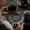Posavasos de gres japonés Cerámico Posavasos de Kung Fu Soporte para taza Hecho a mano Retro Aislamiento térmico Alfombrilla antideslizante para ceremonia del té