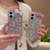 Funda de Teléfono de Alta Gama para Niña Estilo Nuevo con Diseño Completo de Gato Kt, Moño Pequeño y Adorno Completo de Diamantes, Adecuada para Apple 15 Pro Max