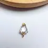 Acessórios para joias DIY cobre fundido cor dourada seção quatro cantos vidro duplo pendente popular brincos grampo de cabelo pingente