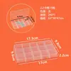 Caja de plástico transparente fija de 15 rejillas/caja de almacenamiento decorativa con inserto desmontable, caja de embalaje creativa cultural para accesorios de joyería hechos a mano DIY