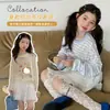 Conjunto de Ropa de Verano para Niñas 2026 Nueva Camiseta Rayada de Seda Helada Protectora del Sol y Conjunto de Falda de Dos Piezas de Moda para Niños