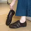 Zapatos casuales para mujer con estampado de leopardo y suelas suaves, nuevo estilo retro francés de otoño 2026, zapatos Mary Jane de doble hebilla para mujer
