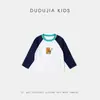 100% AlgodónCamiseta Infantil Dudu Home Primavera Ropa Infantil Algodón Puro Manga Larga Niñas Capa Base Ropa de Bebé para Primavera