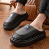 Pantufas de Algodão Masculinas 2024 Novas Inverno Casa Interior Antiderrapante Quentes Sapatos de Algodão Tamanho Extra Grande Forro de Lã Sola Grossa