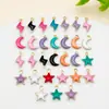 3 Tipos de Acero Inoxidable Chapado en Oro Electrochapado al Vacío Colgantes Coloridos de Estrella, Luna y Rayo DIY para Pendientes, Collares y Accesorios de Joyería