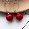 Corea del Sur Aretes de Perla Haiqing Grandes Aretes Celebridad de Internet Elegantes Aretes Largos Elegantes en Forma de U