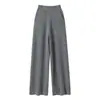 Nuevos pantalones de punto de cachemira para otoño e invierno, color liso de moda, pantalones rectos simples para el trabajo, corte holgado, amigables con la piel para mujer