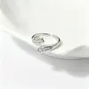 Venta Caliente Transfronteriza Verano Playa Anillo para Dedo del Pie Mujeres Abierto Ajustable Plata S925 Incrustado Circonita Moda Versátil Joyería para el Pie