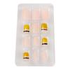 12 Piezas de Parches de Uñas Usables de Color Simple, Parches de Manicura Modernos con Costuras Bicolor, Uñas Postizas Largas de Punta Cuadrada Lentejuelas