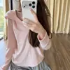 Top azul avulso de roupa íntima para mulheres 2026 nova chegada pulôver com meio zíper para pessoas petite estilo coreano moletom com capuz chique