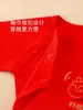 Camiseta de medio cierre para recién nacido, talla 59, roja, algodón puro, transpirable, manga larga, adecuada para bebés, top para bebé