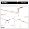 F93100 exportación mujer combinación de colores nuevo anti-luz azul miopía lente plana marco de gafas transfronterizo ojo de gato marco hueco