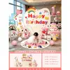 Kit de decoração para primeiro aniversário, placa de KT para criar uma atmosfera atmosférica, sessão de fotos para uma menina de um ano, celebração de aniversário de bebê com tema de cobra