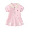Vestido para bebé de 0 a 2 años para niña, estilo universitario, con cuello polo, falda, clase A, vestido de verano para bebé, niños pequeños y medianos, falda línea A