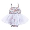 Comercio Exterior Transfronterizo Vestido de Malla con Estampado para Niñas Suéter de Malla Lindo Dulce con Mangas Volantes Vestido de Malla Triángulo Trepador