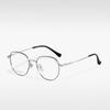 T23820 Estilo celebridad de internet retro artístico ligero semi-titanio gafas lisas montura ovalada moderna gafas ópticas con miopía