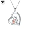 Knn-178 Collar Corazón Madre e Hija Dibujo Animado Transfronterizo Amazon Joyería Lujo Accesible Cadena Alta para Clavícula para Mujeres