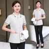Limpeza Roupas de Trabalho Verão Manga Curta Limpeza Tia Feminino Propriedade de Hotel Hotel Roupas de Limpeza Roupas de Pessoal de Limpeza Estampagem