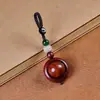 Colgante para coche con forma de calabaza para hombre, dropshipping, adorno de sándalo de sangre de madera hecho a mano, llavero popular de sándalo verde natural para mujer
