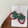 Novo laço de fruta vermelha para meninas crianças anel de cabelo par corda de cabelo de bebê corda de cabeça elástico pequeno