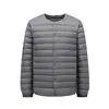 Jaqueta de Penas Masculina 2026 Outono/Inverno 90% Penas de Pato Design sem Gola Jovem Leve Casual Versátil Casaco de Uso Único Tendência