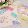 Novo Estilo Laço Fita Miçanga Presilha de Cabelo Pulseira de Cristal Flor Clip de Bico de Pato para Trás da Cabeça Acessório de Cabelo de Princesa
