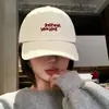 Gorra de Béisbol Blanca Bordada Casual Estilo Coreano para Mujer con Circunferencia de Cabeza Grande, Visera Ancha y un Toque de Lujo para Caras Grandes