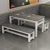 Restaurante Bar de Snacks Comida Rápida Combinación de Mesa y Silla Mesa Larga Simple Moderna Mesa de Comedor para Empleados de Restaurante Escuela de Negocios Fábrica