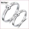Weihua Moda Casal Anel Prateado Elegante Anel Feminino Masculino Forever Knot Anel do Casal Joias coreanas