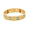 Pulseira Magnética Dupla Fileira Nova Europeia e Americana Pulseira Larga de Moda Masculina com Adesivo de Fibra de Carbono Exclusivo Transfronteiriço