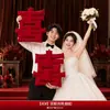 Rojo Aterciopelado 3D Oversized '' (Doble felicidad) Adorno Colección de Suministros para Bodas Cojín de Sofá Decoración de Respaldo de Cama