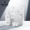 Frasco de vidro para cosméticos de alto valor, frasco branco fosco para sérum, conjunto, fábrica de origem, materiais de embalagem personalizados para skincare
