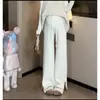 Moda Gestante 2026 outono e inverno calça de gestante que faz as pernas parecerem mais longas, calça longa de tricô versátil com fenda e alças ajustáveis