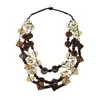 Collar Transfronterizo de Personalidad Exagerada Múltiples Capas Geométricas con Hebilla Retorcida Cadena para Suéter Tejida de Moda Estilo Bohemio con Cuentas