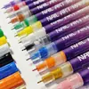 Pluma Graffiti para Uñas Pluma de Dibujo a Mano Pluma para Pintar Uñas DIY Portátil Pintura Acrílica Pluma de Aguja 0.5 Juego de 12 Colores