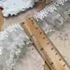 Ribete de encaje bordado de doble capa soluble en agua de 4 cm de ancho, accesorio para el cabello Lolita, escote de vestido de muñeca, decoración DIY