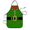 Delantal verde navideño, ropa de trabajo de cocina impermeable y resistente a las manchas, ropa de trabajo para barbacoa al aire libre, ambiente decorativo festivo