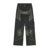 Marca de moda europeia e americana Slimming jeans feminino outono e inverno design retro estrela patch desgastado cintura alta calças retas